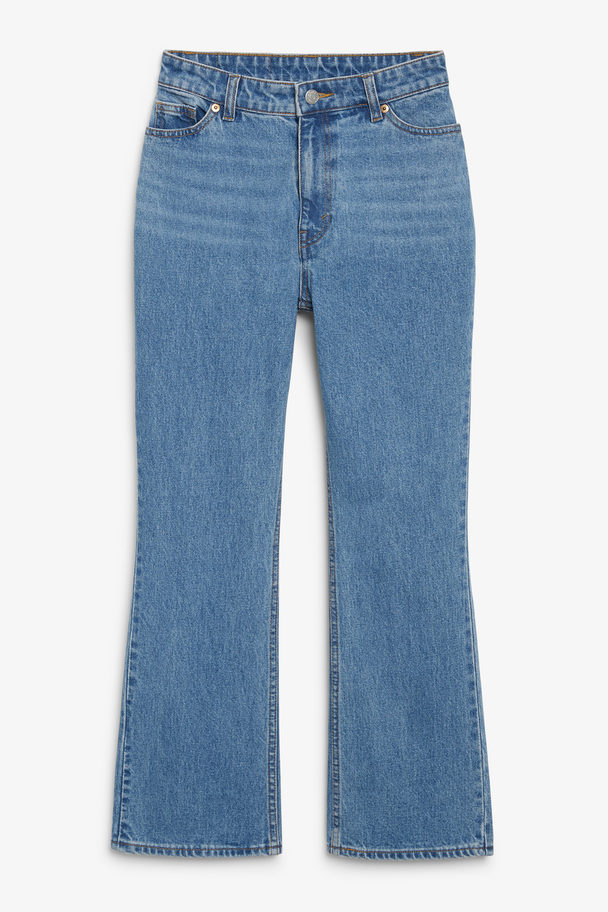 Monki Nori Blauwe Kickflare-jeans Middenblauw