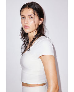 Drymove™ Cropped Sports Top White