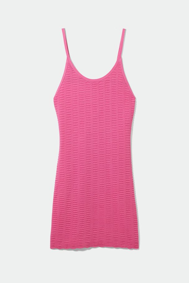 Weekday Bubble Knit Dress Pink