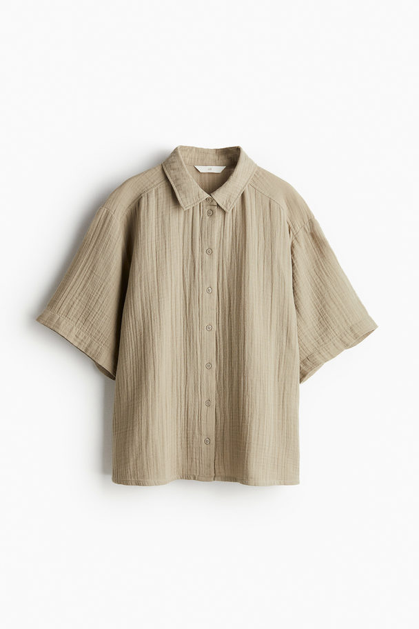 H&M Musselin-Bluse Beige