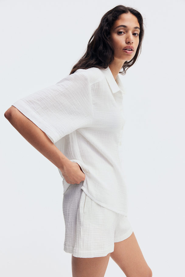 H&M Muslin Shirt White