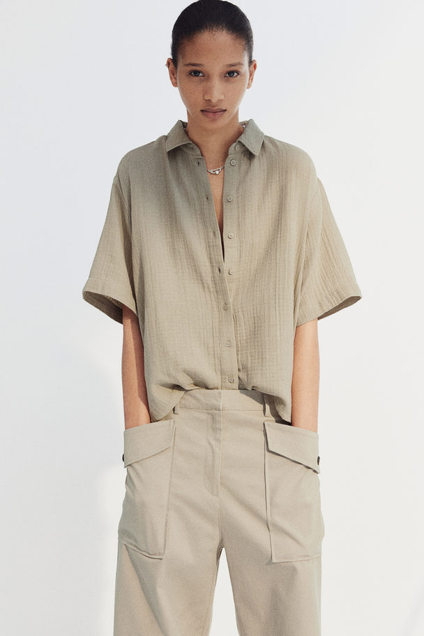 H&M Muslin Shirt Beige