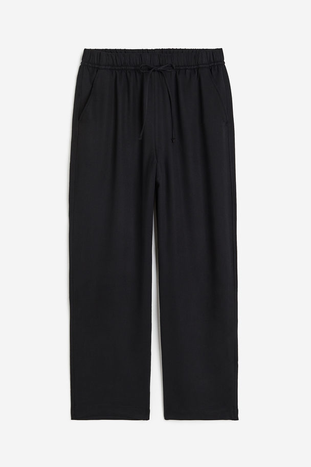 H&M Lyocell-blend Trousers Black
