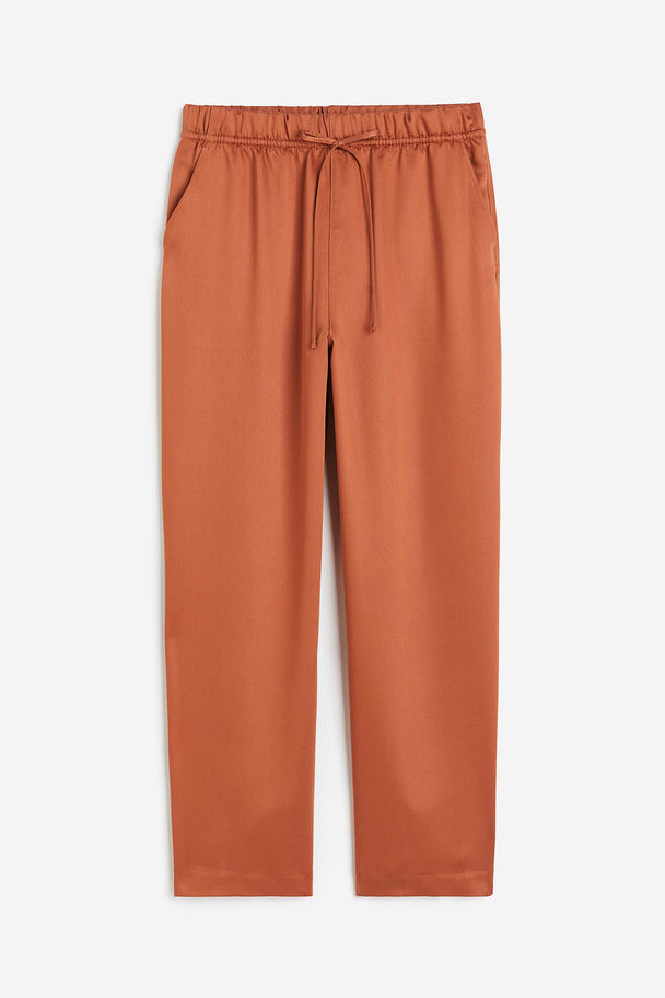 H&M Lyocell-blend Trousers Rust Orange
