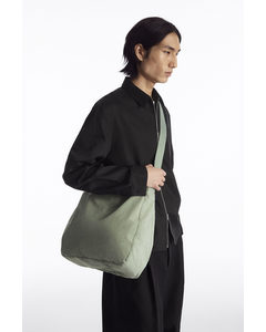 Slouchy Nylon Messenger Bag Light Green