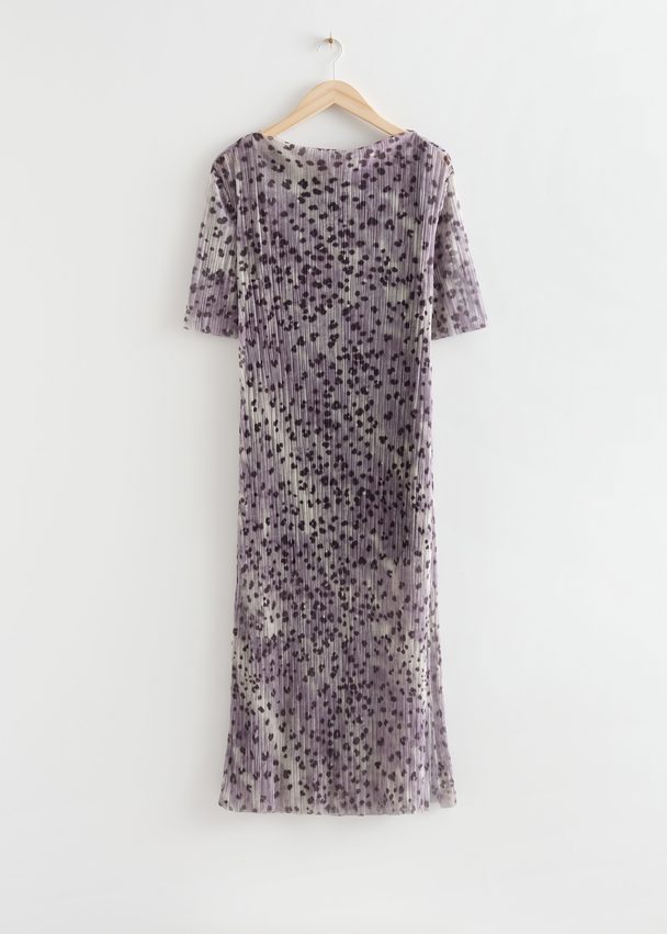 & Other Stories Lasergesneden Midi-jurk Met Print Grijze Luipaardprint