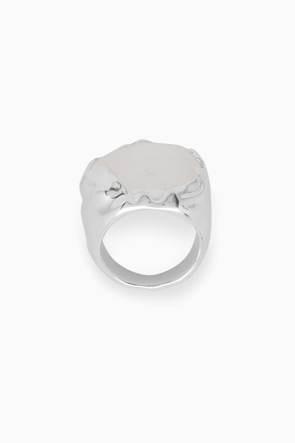 COS RING MIT HALBEDELSTEIN SILBER