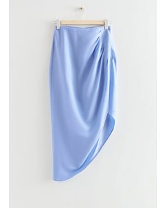 Asymmetric Midi Skirt Blue