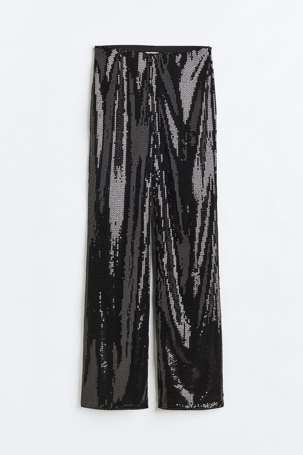 H&M Sequined Trousers Black