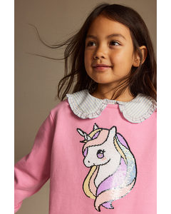 Motif-detail Sweatshirt Pink/unicorn