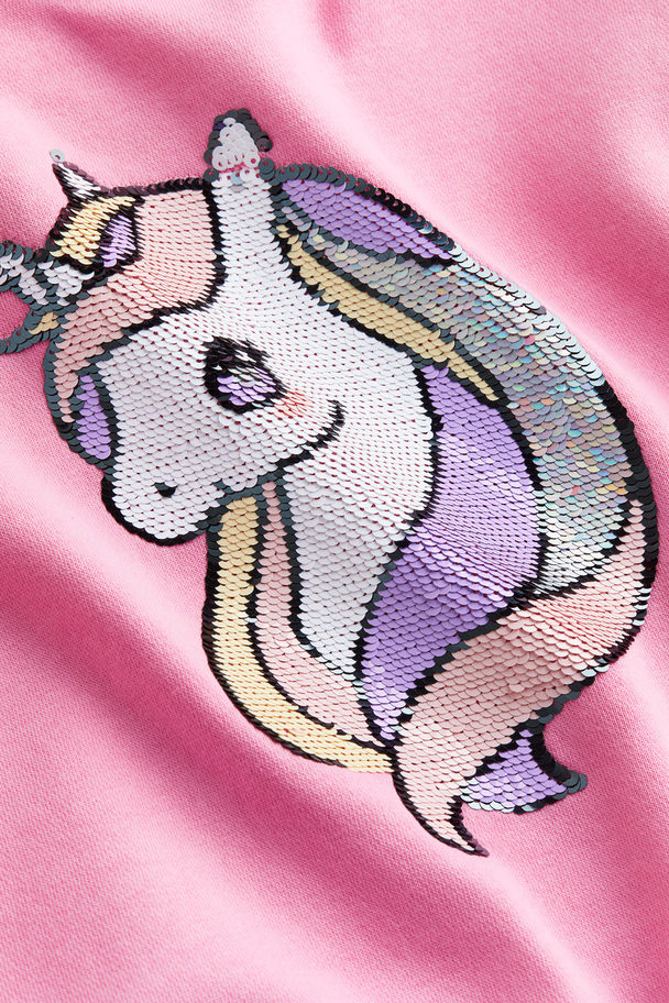 H&M Motif-detail Sweatshirt Pink/unicorn