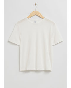 T-Shirt mit Rundhalsausschnitt Weiß