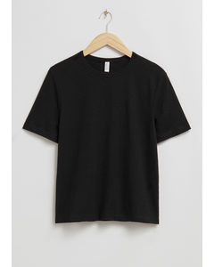 T-Shirt mit Rundhalsausschnitt Schwarz