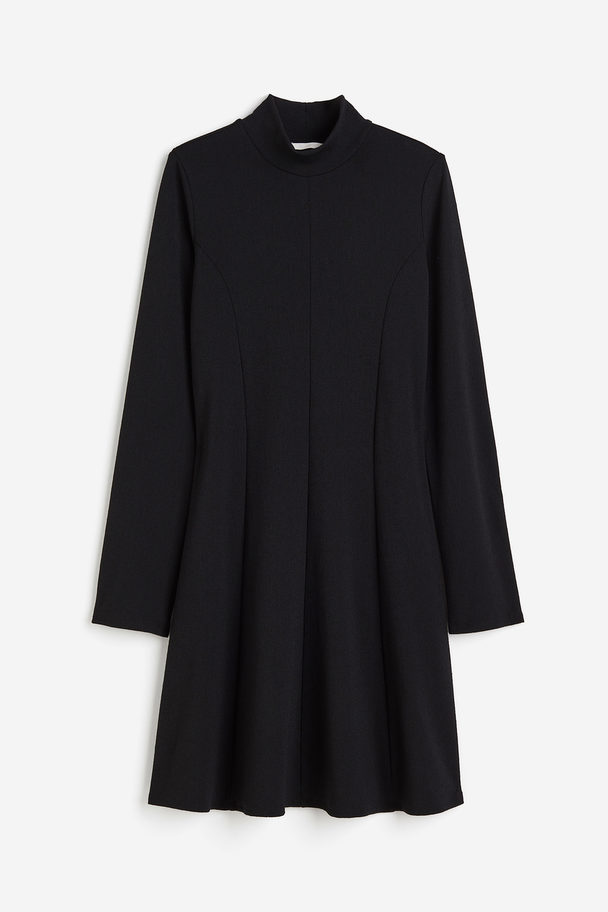H&M Turtleneck Jersey Dress Black