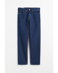 Straight Relaxed Jeans Donker Denimblauw