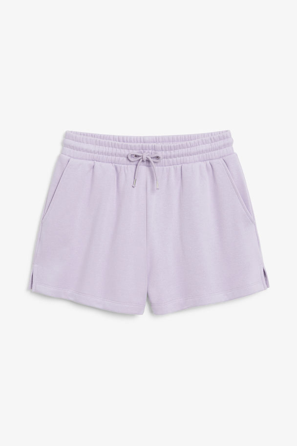 Monki Cotton Sweat Shorts Light Purple
