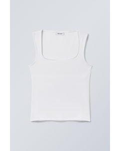 Antonia Square Neck Top White