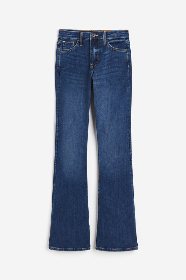 H&M Flared Ultra High Jeans Dunkles Denimblau