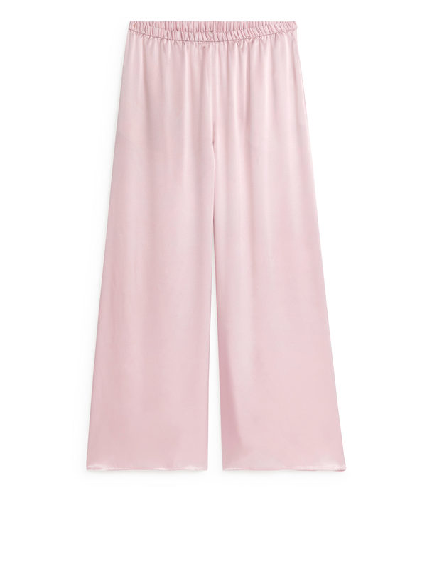 ARKET Silk Trousers Light Pink