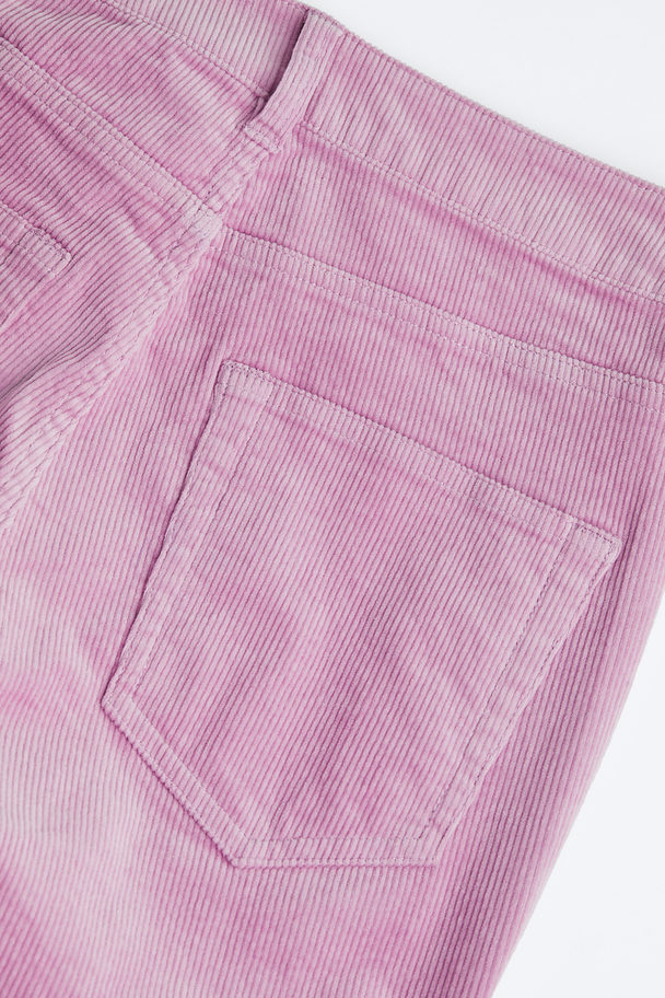 H&M Flared Corduroy Trousers Pink