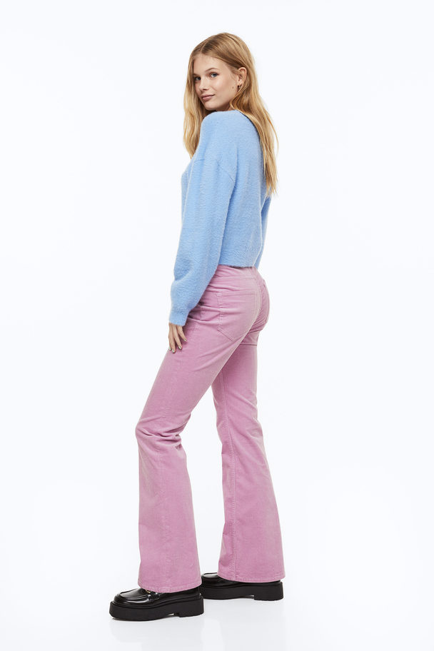 H&M Flared Corduroy Trousers Pink