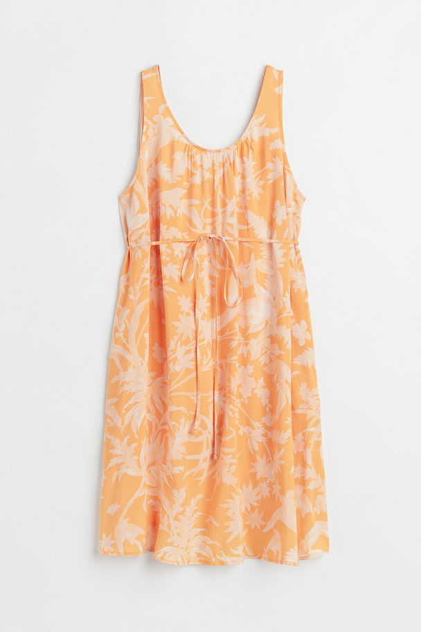H&M Mama Low-backed Dress Light Orange/patterned