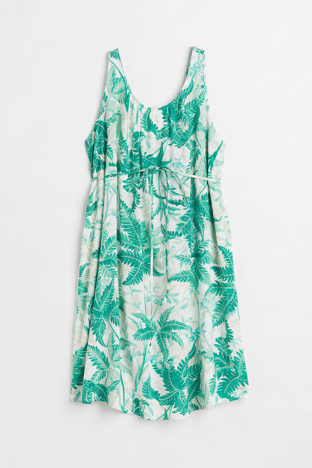 H&M Mama Low-backed Dress Light Beige/ferns