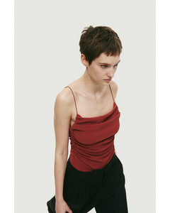 Draped Strappy Top Rust Red