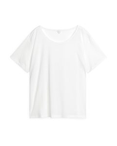 Legeres T-Shirt aus Lyocell-Mix Weiß