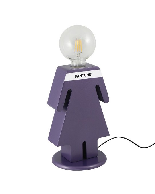Homemania Homemania Pantone Eve Table Lamp - From Desk, Office, Bedside Table - Purple, White, Black Made Of W