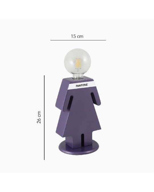 Homemania Homemania Pantone Eve Table Lamp - From Desk, Office, Bedside Table - Purple, White, Black Made Of W