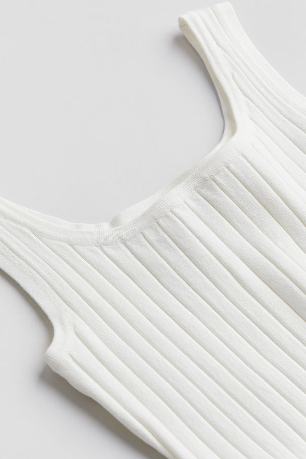 H&M Rib-knit Vest Top White