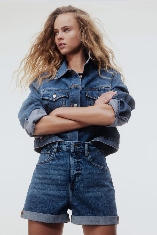 H&M Mom Ultra High Jeansshorts Ljus Denimblå