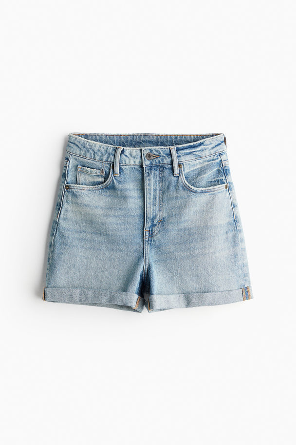 H&M Mom Ultra High Jeansshorts Helles Denimblau