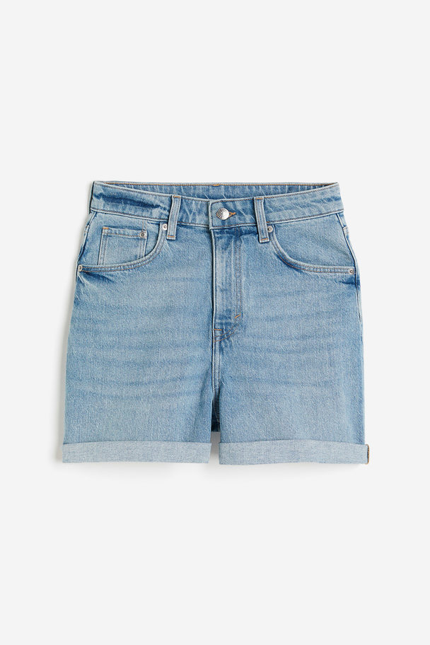 H&M Mom Ultra High Jeansshorts Helles Denimblau