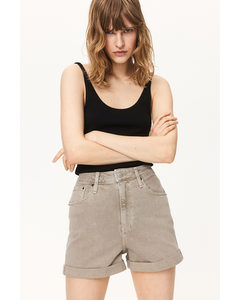 Mom Ultra High Jeansshorts Beige