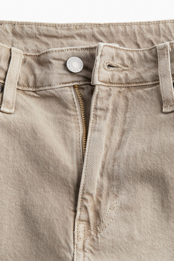 H&M Mom Ultra High Jeansshorts Beige