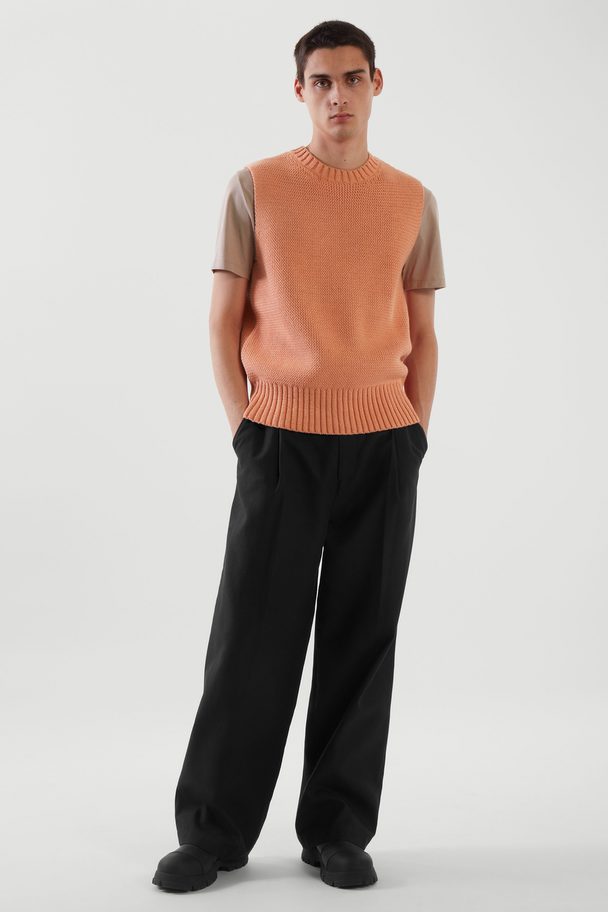COS Racked-stitch Knitted Vest Orange
