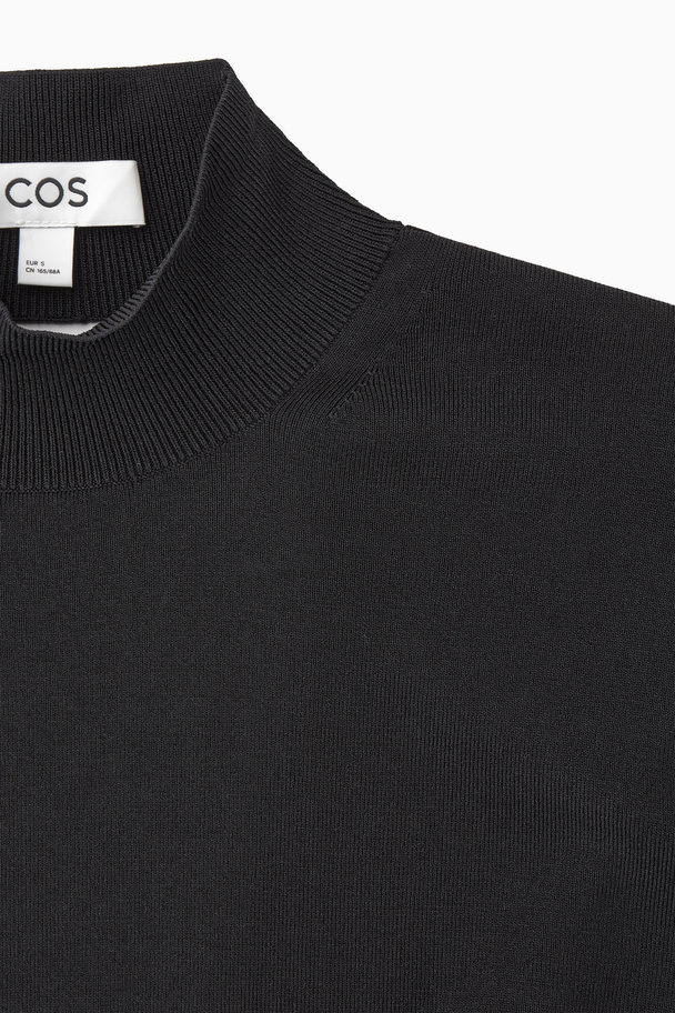 COS Backless Knitted Turtleneck Jumpsuit Black