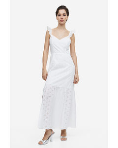 Broderie Anglaise Open-backed Dress Cream