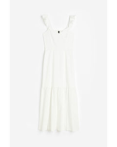 Broderie Anglaise Open-backed Dress Cream