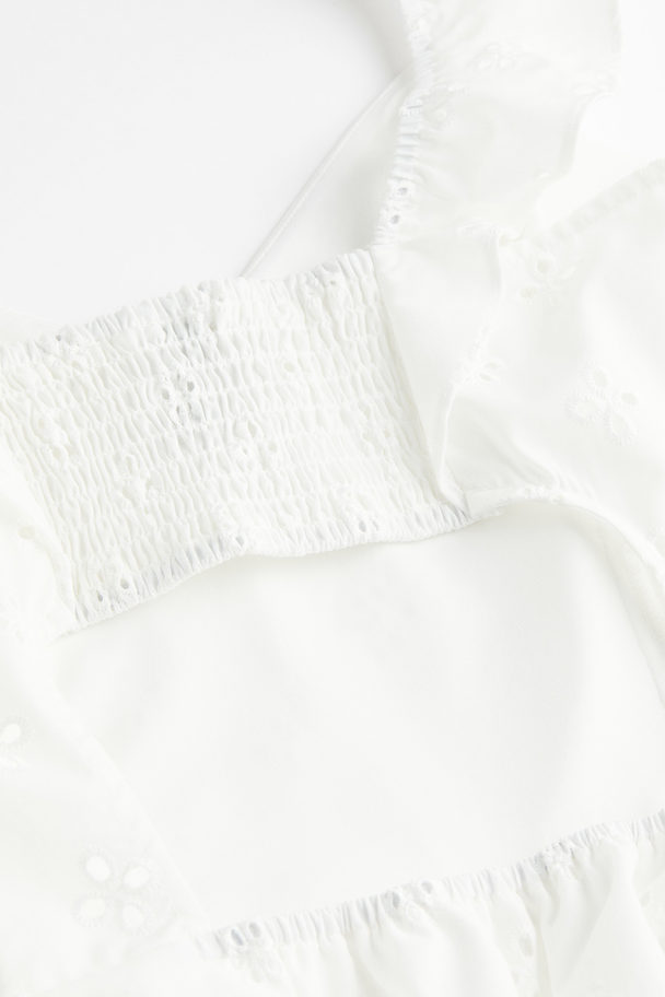 H&M Open-backjurk Met Broderie Anglaise Roomwit