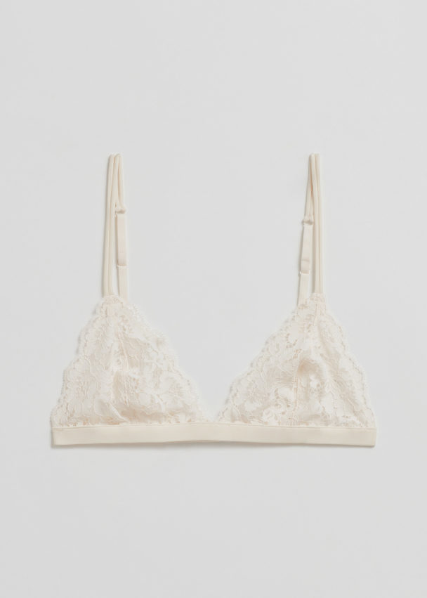 & Other Stories Scalloped Lace Soft Bra Cream