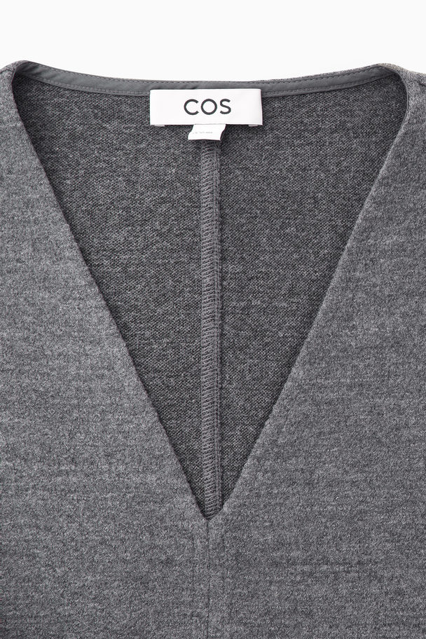 COS V-neck Boiled-wool Jumper Grey Mélange