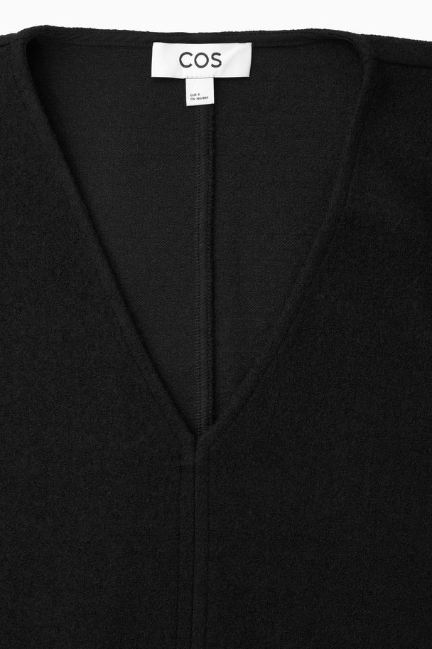 COS V-neck Boiled-wool Jumper Black
