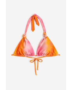 Padded Triangle Bikini Top Pink/orange