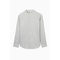 Regular-fit Grandad-collar Poplin Shirt Khaki / White