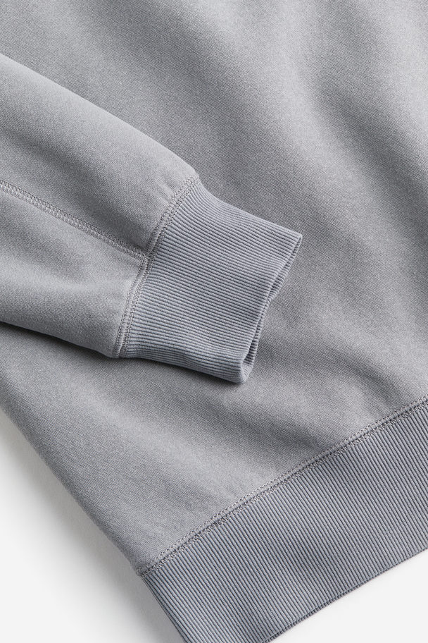 H&M Oversized Printed Sweatshirt Grey/modernism