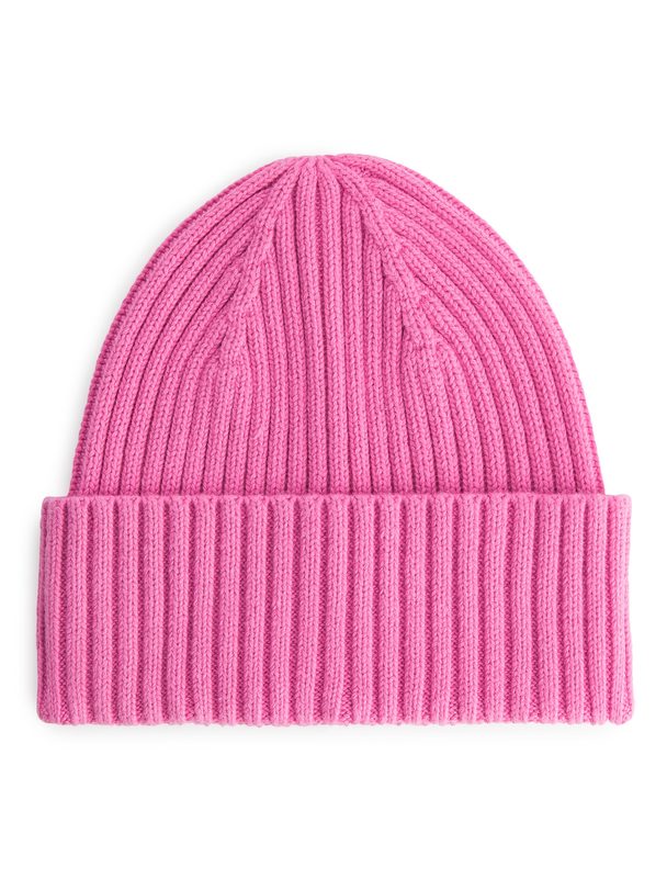ARKET Rib Knit Beanie Pink