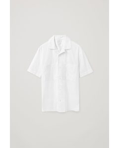 Regular-fit Camp Collar Shirt White